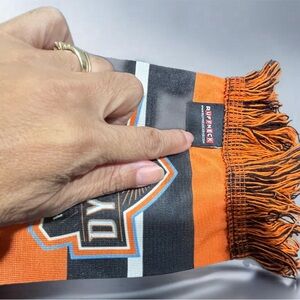 Houston Dynamo (Ruffneck) Orange & White & Black Tasseled Scarf